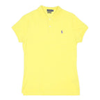 POLO RALPH LAUREN Womens Yellow Polo Shirt Short Sleeve Plain L Classic Fit