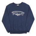FLORIDA Womens Blue Baffle Gab Crew Neck L Cotton Blend Sweatshirt