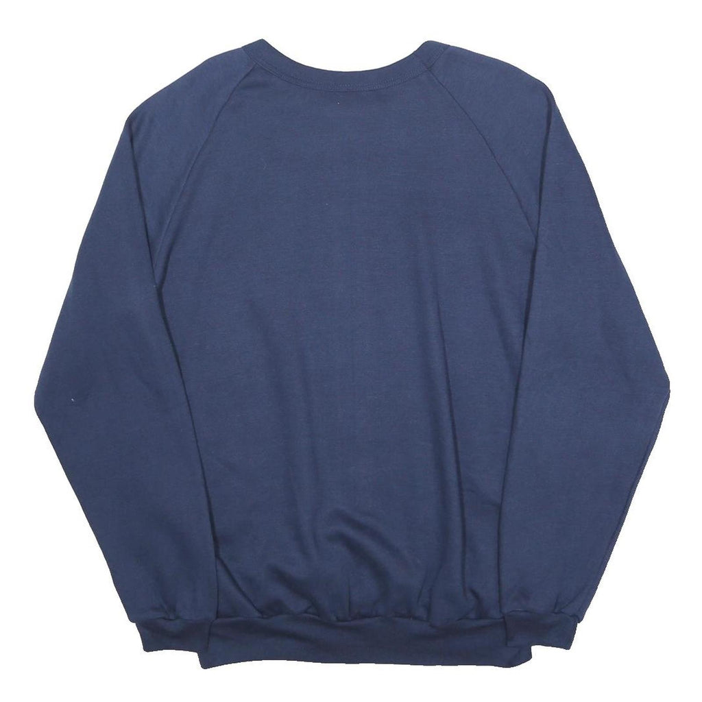 FLORIDA Womens Blue Baffle Gab Crew Neck L Cotton Blend Sweatshirt