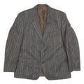 GARDINER Mens Grey Brown Striped Wool Blazer Jacket L Woven Tailored Button
