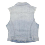 GUESS Girls Blue Denim Sleeveless Jacket M Cotton Casual Button Fastening
