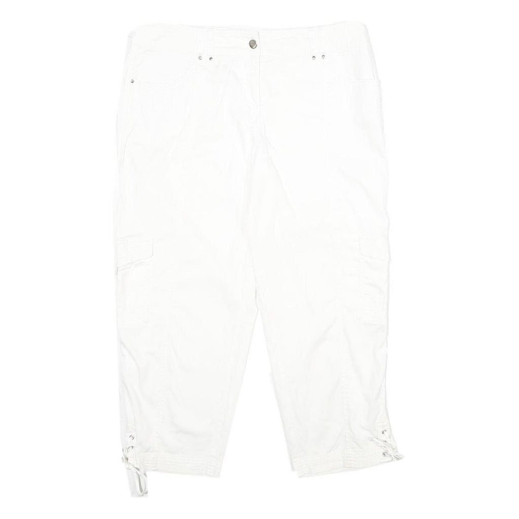 WHITE HOUSE BLACK MARKET Womens White Cargo Shorts UK 14 W34 Cotton Blend Casual