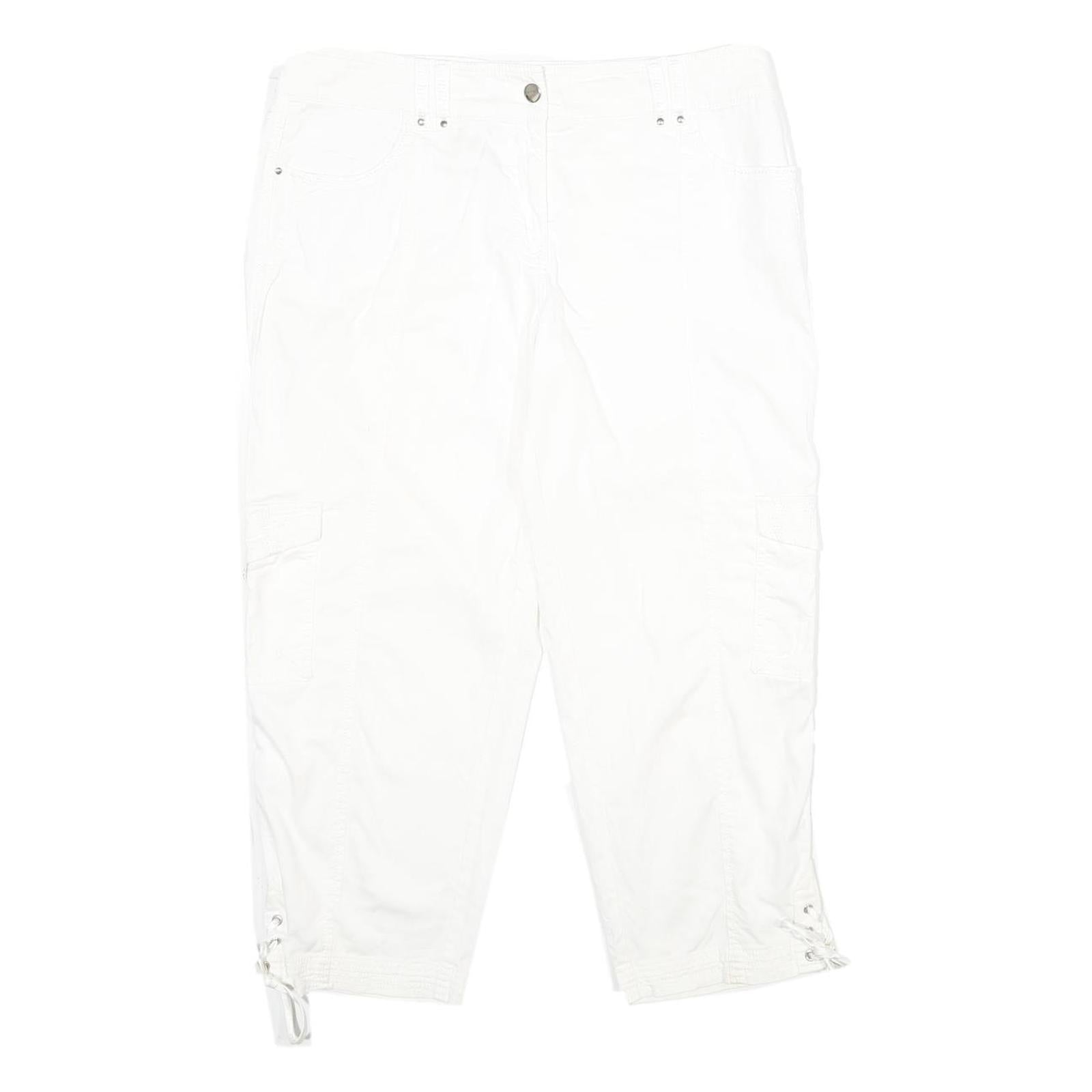 WHITE HOUSE BLACK MARKET Womens White Cargo Shorts UK 14 W34 Cotton Blend Casual