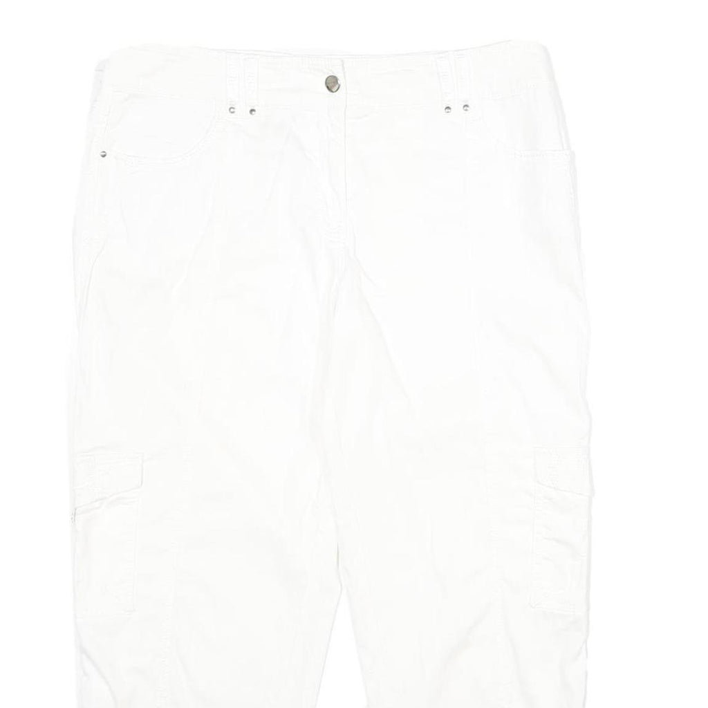 WHITE HOUSE BLACK MARKET Womens White Cargo Shorts UK 14 W34 Cotton Blend Casual