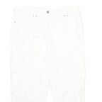 WHITE HOUSE BLACK MARKET Womens White Cargo Shorts UK 14 W34 Cotton Blend Casual