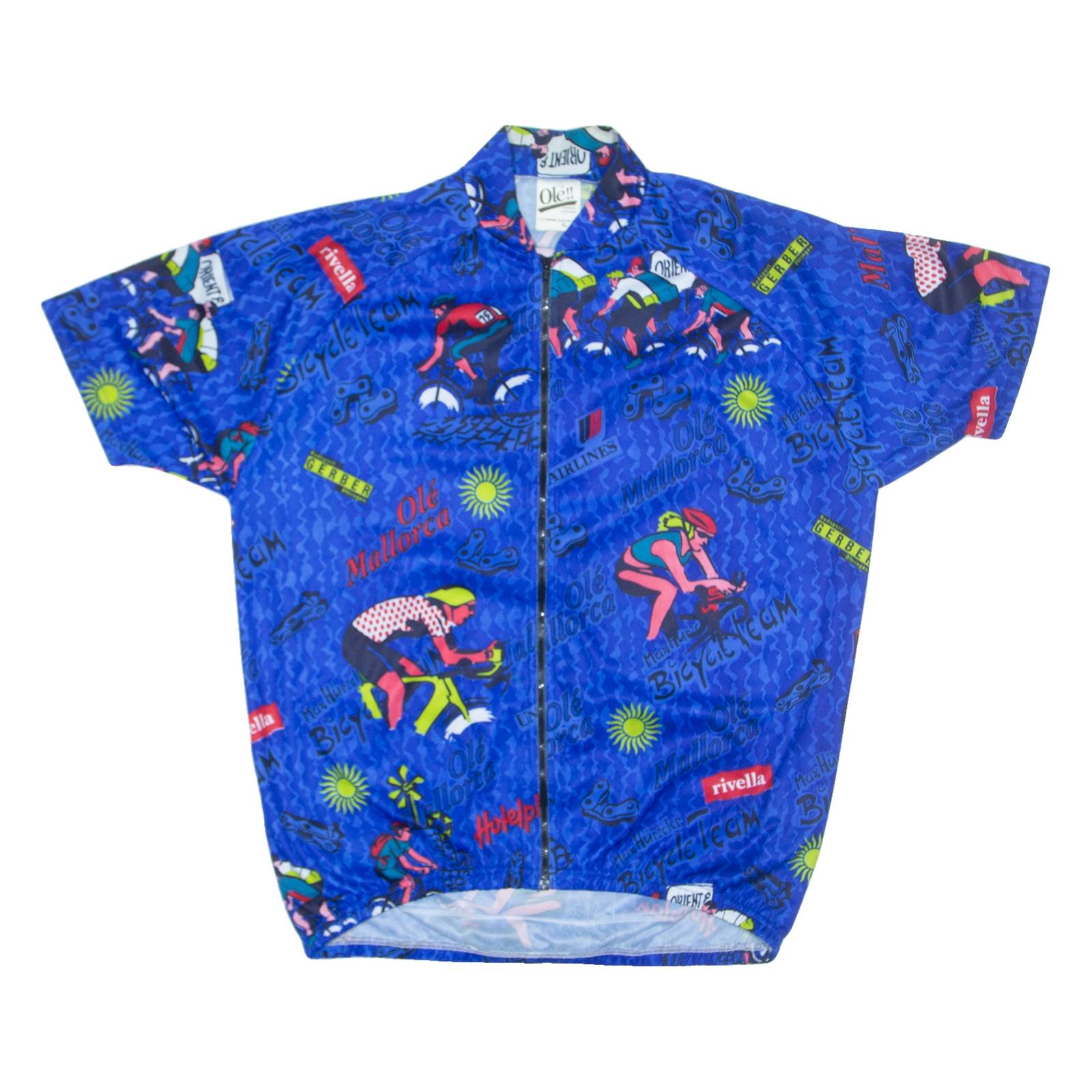 OLE Cycling Mens T-Shirt Blue 1/4 Zip XL