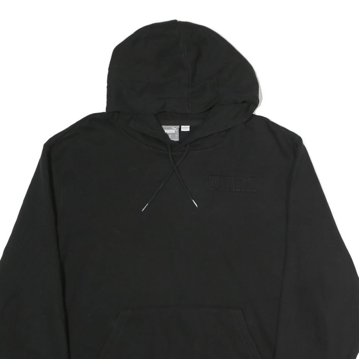 PUMA Mens Black Hoodie XL Cotton Pullover Casual Sportswear Sweatshirt