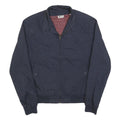 SCHOTT Mens Navy Blue Harrington Jacket M Cotton Blend Zip Plain Classic Casual