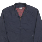 SCHOTT Mens Navy Blue Harrington Jacket M Cotton Blend Zip Plain Classic Casual