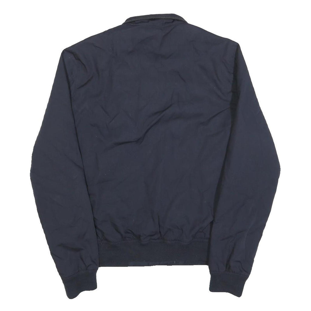 SCHOTT Mens Navy Blue Harrington Jacket M Cotton Blend Zip Plain Classic Casual