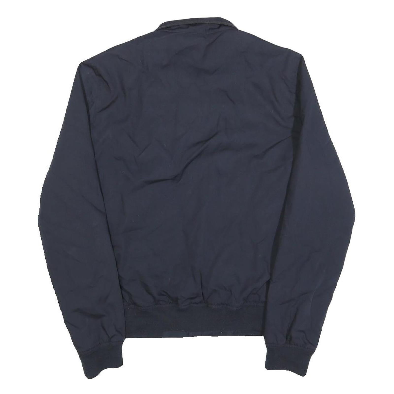 SCHOTT Mens Navy Blue Harrington Jacket M Cotton Blend Zip Plain Classic Casual