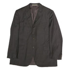 BURBERRY Mens Black Pinstripe Jacket L Cotton Classic Tailored Button Closure