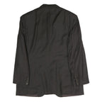 BURBERRY Mens Black Pinstripe Jacket L Cotton Classic Tailored Button Closure