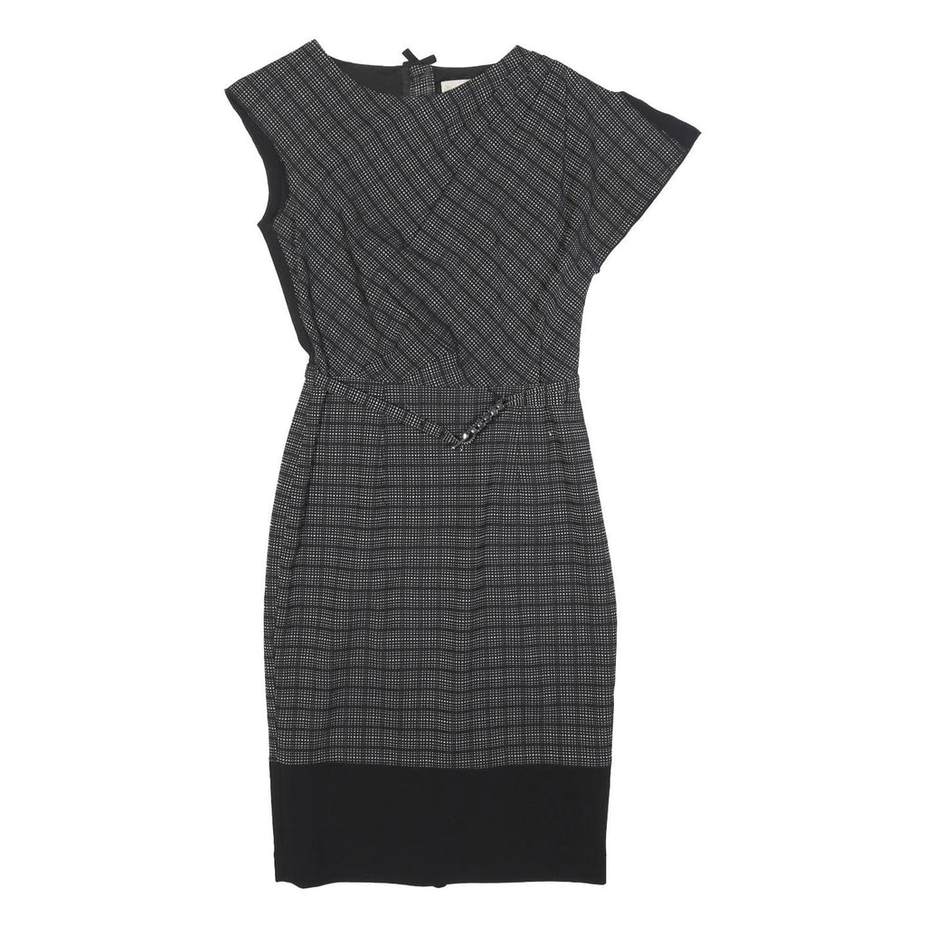 ROKSANDA ILINCIC Womens Black & White Check Sheath Polyester Blend Dress S
