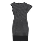 ROKSANDA ILINCIC Womens Black & White Check Sheath Polyester Blend Dress S