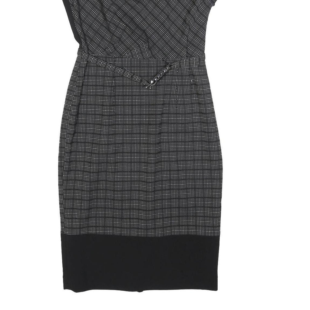 ROKSANDA ILINCIC Womens Black & White Check Sheath Polyester Blend Dress S