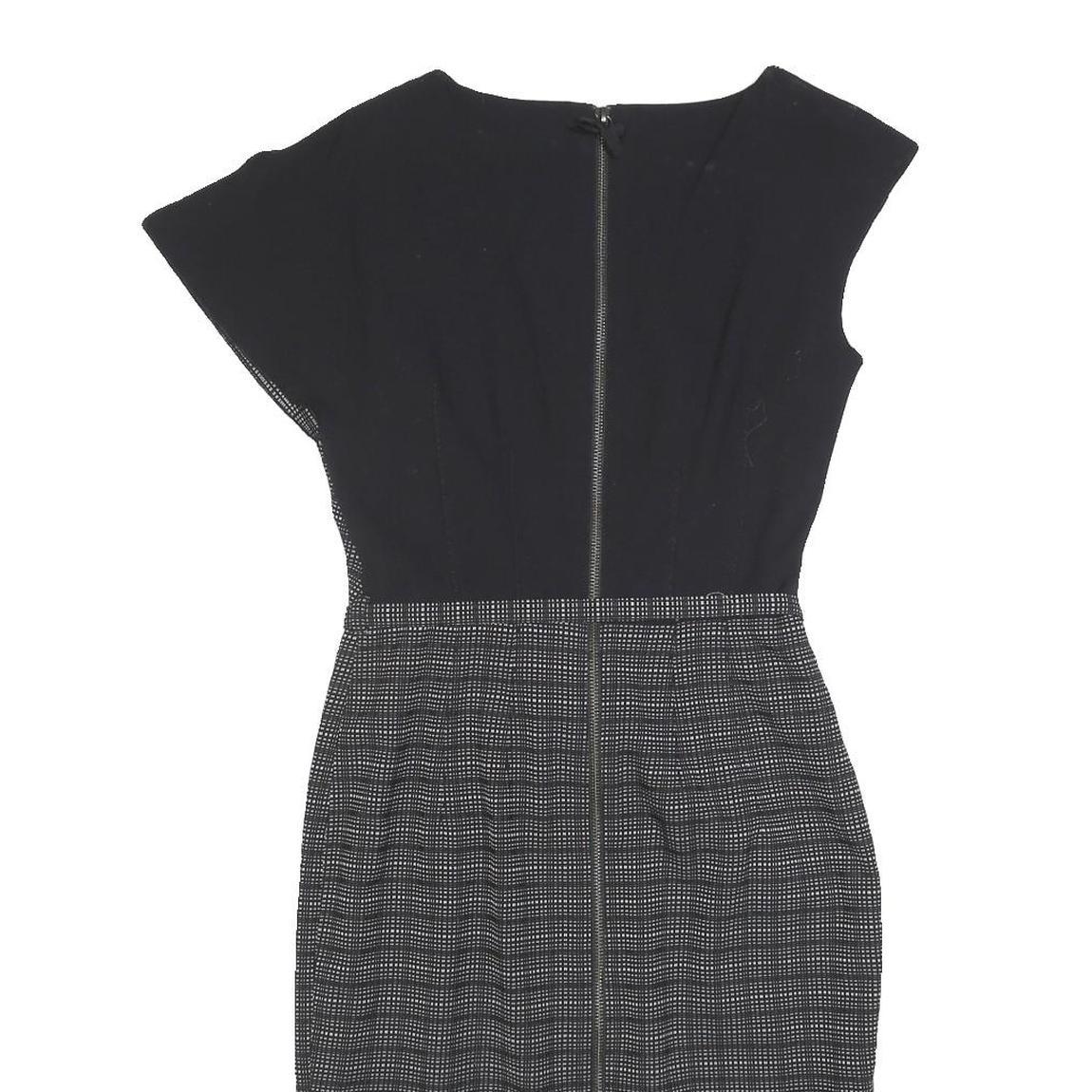 ROKSANDA ILINCIC Womens Black & White Check Sheath Polyester Blend Dress S