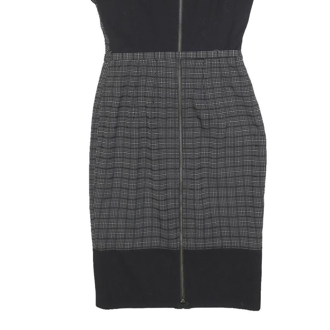 ROKSANDA ILINCIC Womens Black & White Check Sheath Polyester Blend Dress S