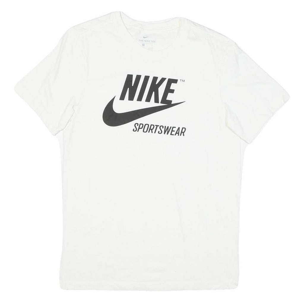NIKE Mens White Classic Graphic T-Shirt S Short Sleeve Crew Neck Sportswear