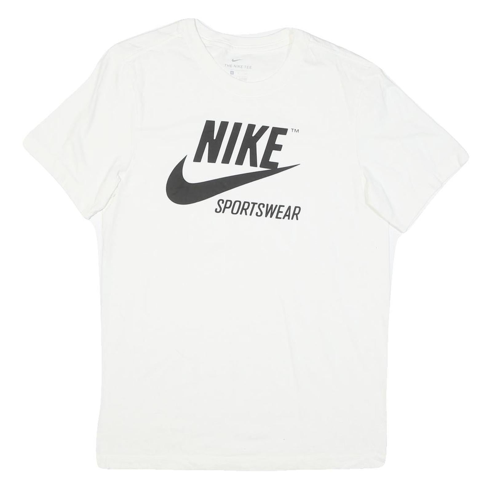 NIKE Mens White Classic Graphic T-Shirt S Short Sleeve Crew Neck Sportswear