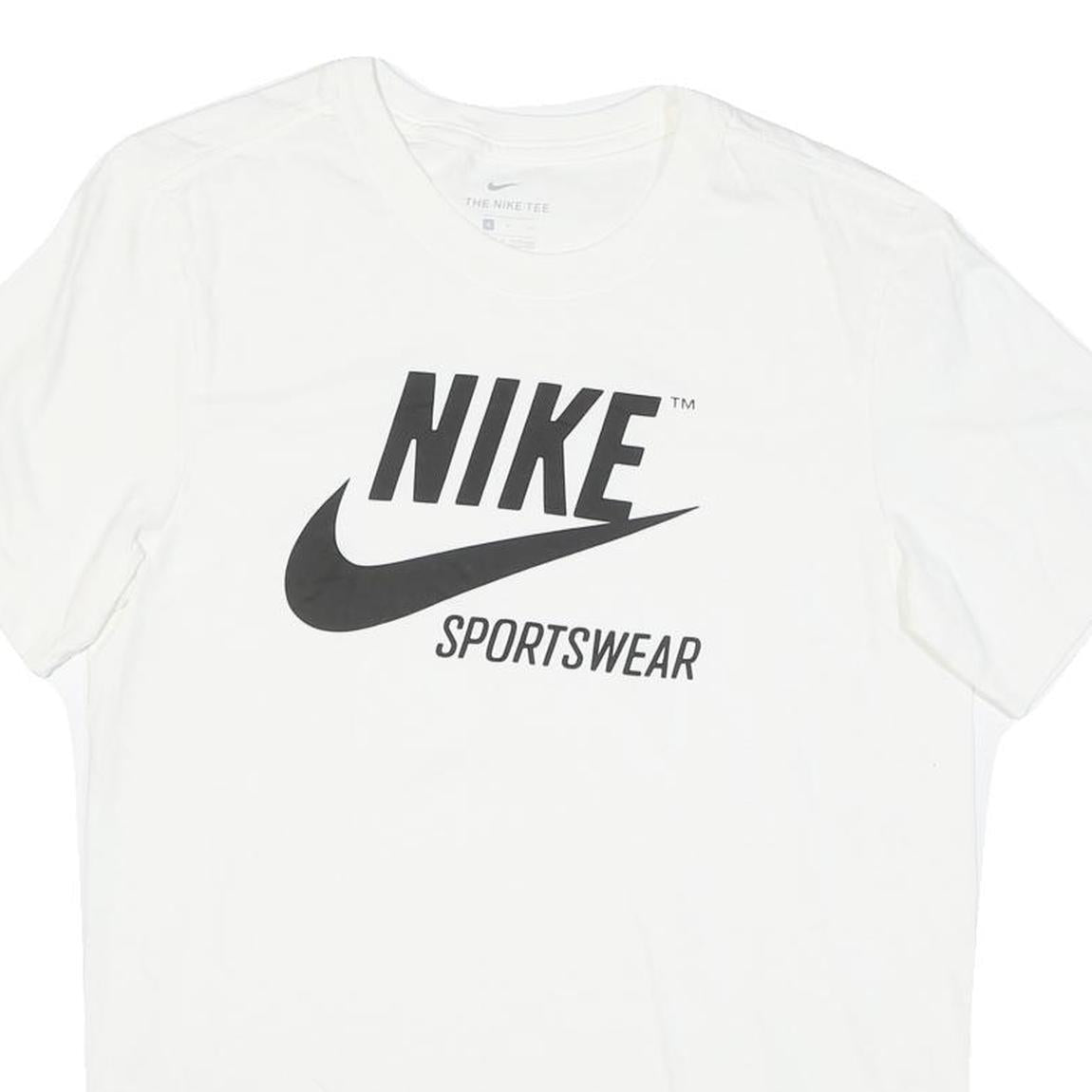 NIKE Mens White Classic Graphic T-Shirt S Short Sleeve Crew Neck Sportswear