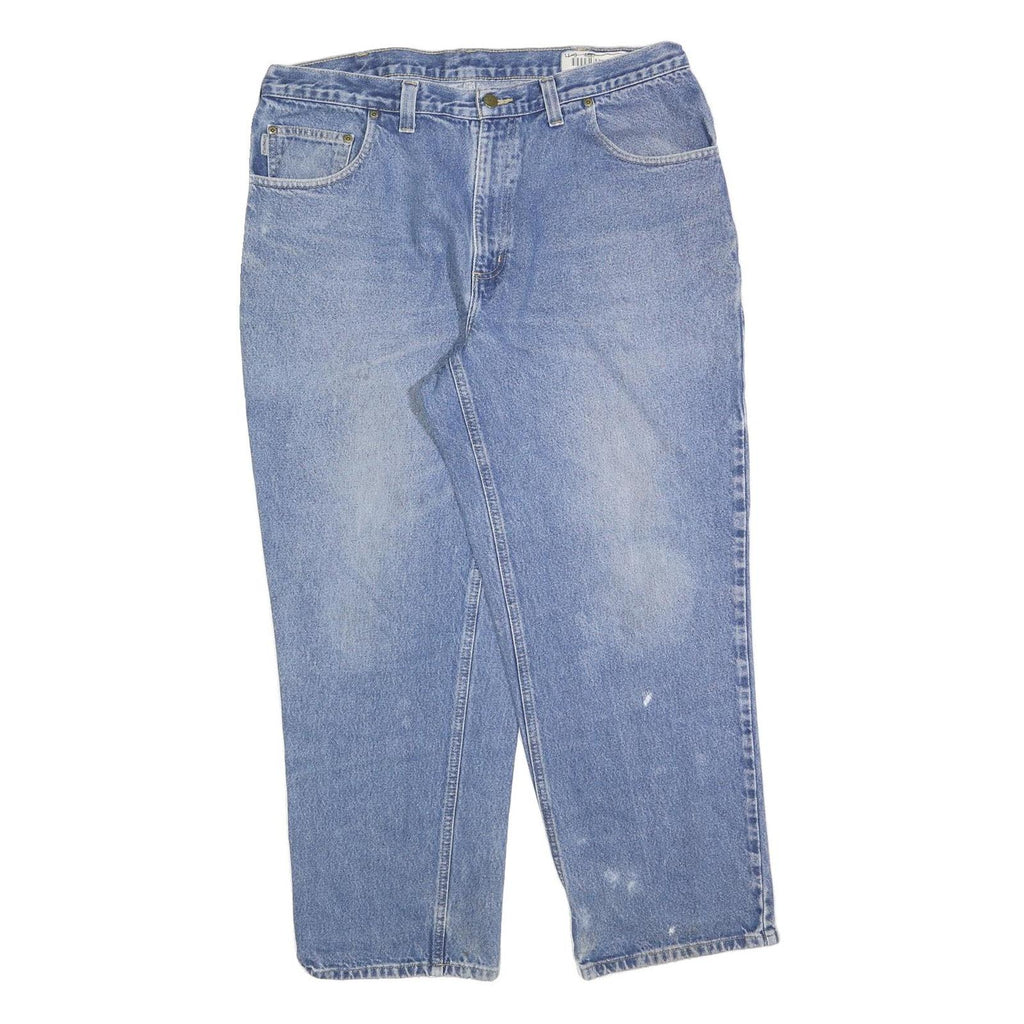 CARHARTT Mens Jeans Blue Relaxed Straight Denim Medium W38 L30 Relaxed Fit Zip