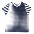 U.S. POLO ASSN Womens Blue & White Stripe T-Shirt UK 10 Short Sleeve Crew Neck