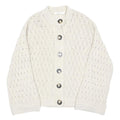 M&CO Womens Cream Button Up Chunky Knit Jumper L Cable Knit Casual Wear
