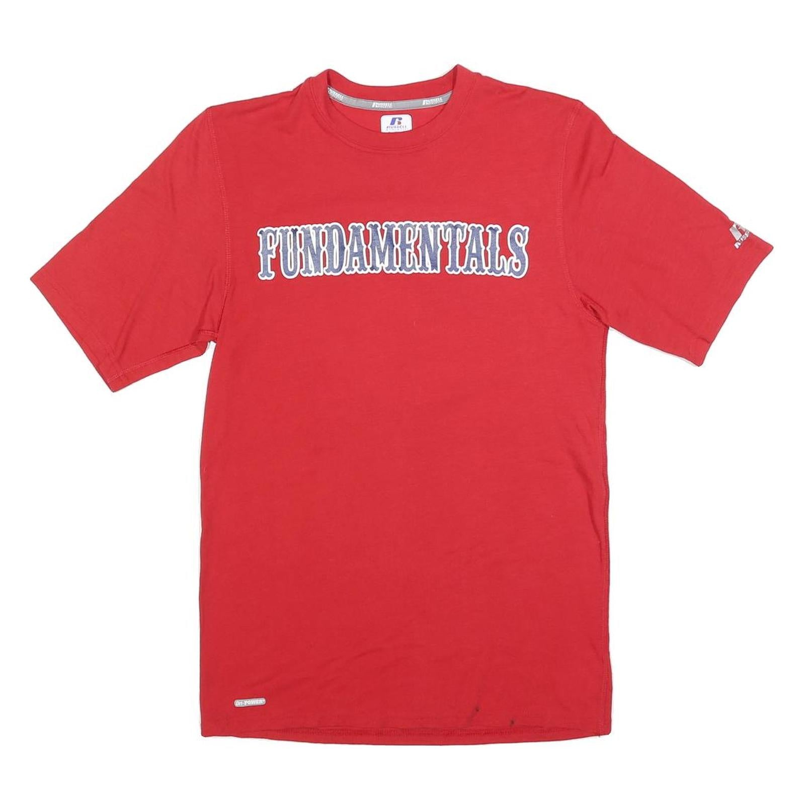 RUSSELL ATHLETIC Mens Red Fundamentals Graphic T-Shirt S Short Sleeve Crew Neck