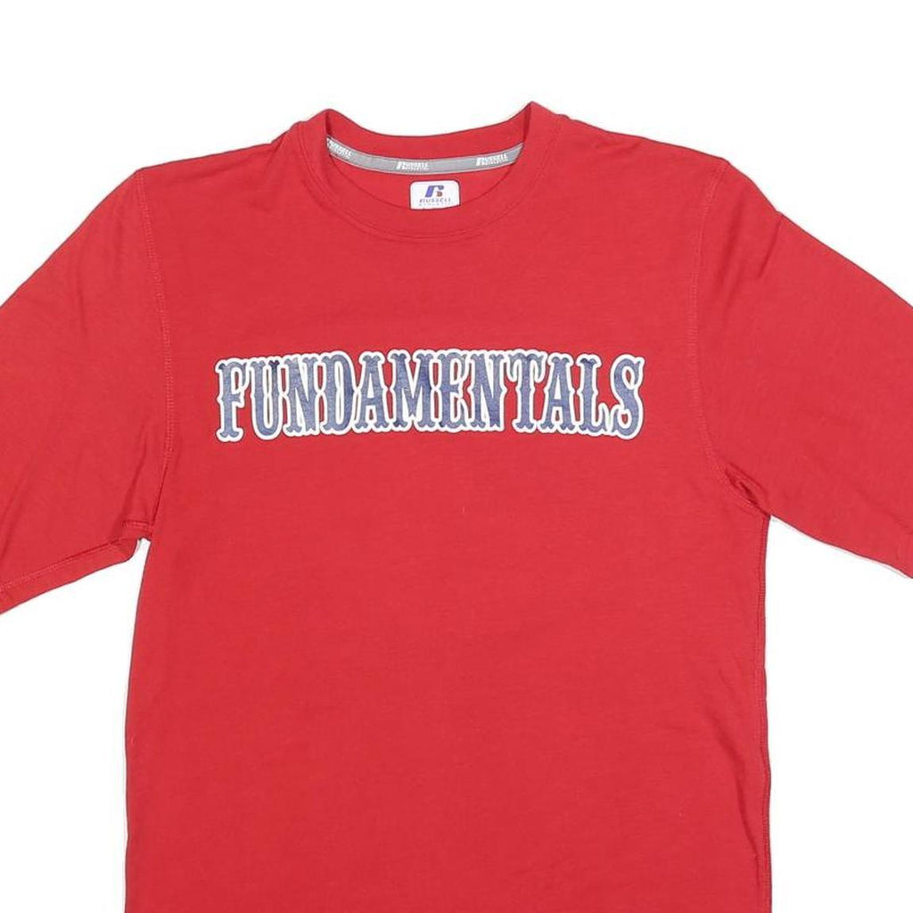 RUSSELL ATHLETIC Mens Red Fundamentals Graphic T-Shirt S Short Sleeve Crew Neck