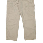 WRANGLER Mens Relaxed Beige Cargo Trousers W34 L29 Cotton Blend Zip Closure