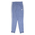 ADIDAS Mens Joggers Blue & White S W26 L30 Slim Fit Tapered Leg Logo Sportswear