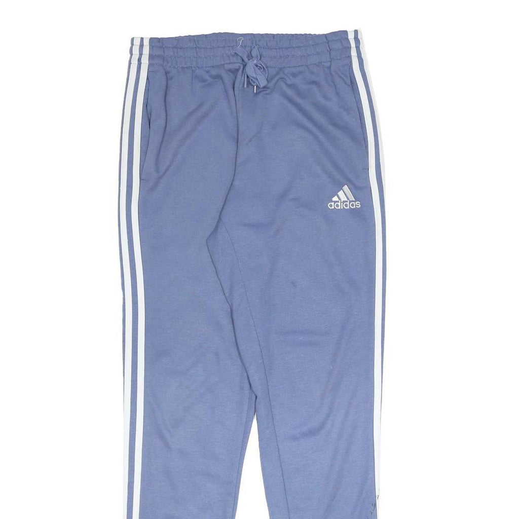 ADIDAS Mens Joggers Blue & White S W26 L30 Slim Fit Tapered Leg Logo Sportswear