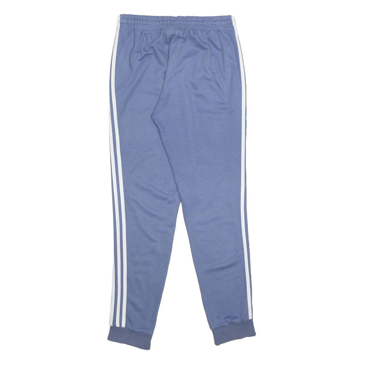 ADIDAS Mens Joggers Blue & White S W26 L30 Slim Fit Tapered Leg Logo Sportswear