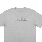 ADIDAS Mens Grey Cotton Blend T-Shirt L Short Sleeve Crew Neck Logo Print
