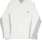 GEOX Womens White & Grey Hoodie L Cotton Blend Lightweight Casual Wear