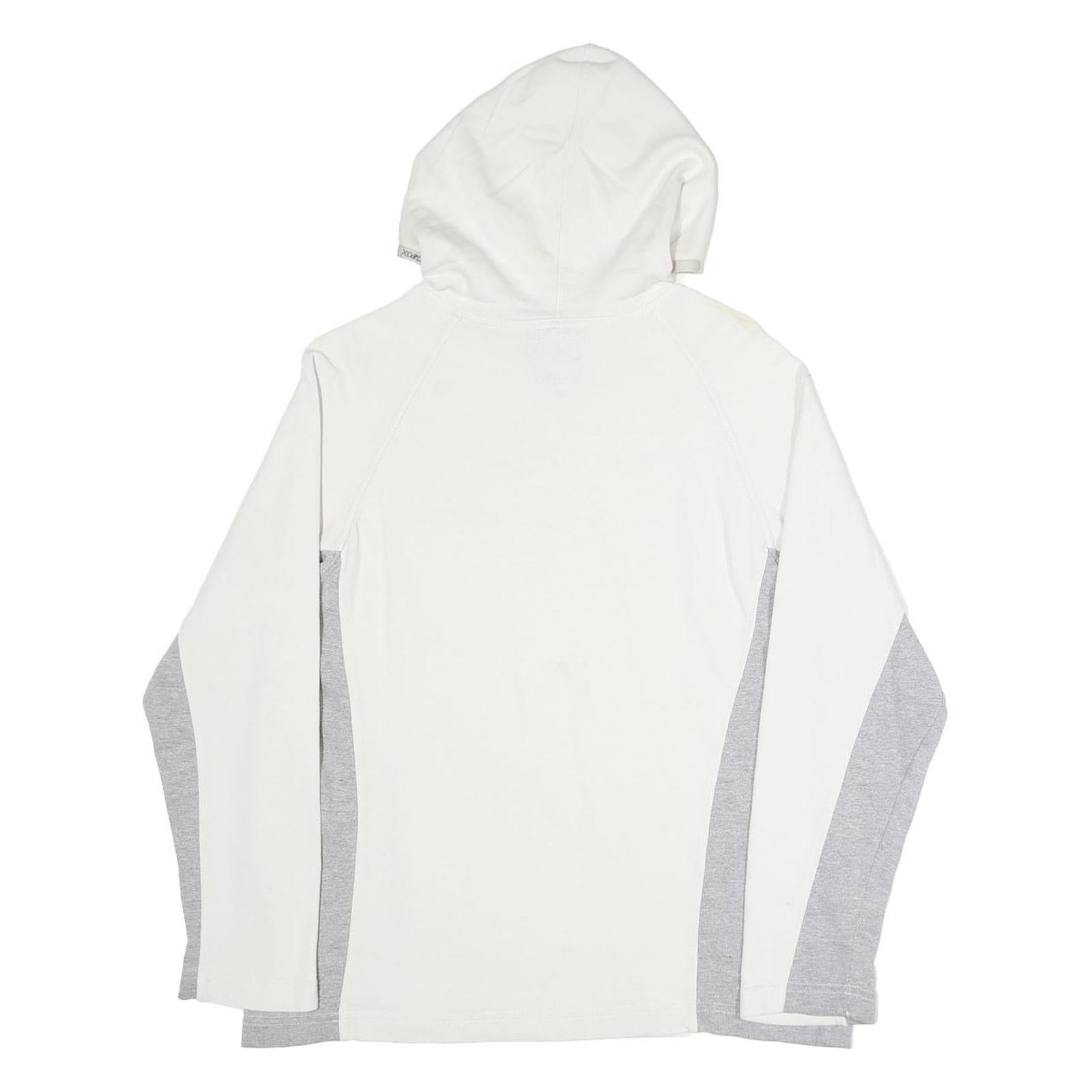 GEOX Womens White & Grey Hoodie L Cotton Blend Lightweight Casual Wear