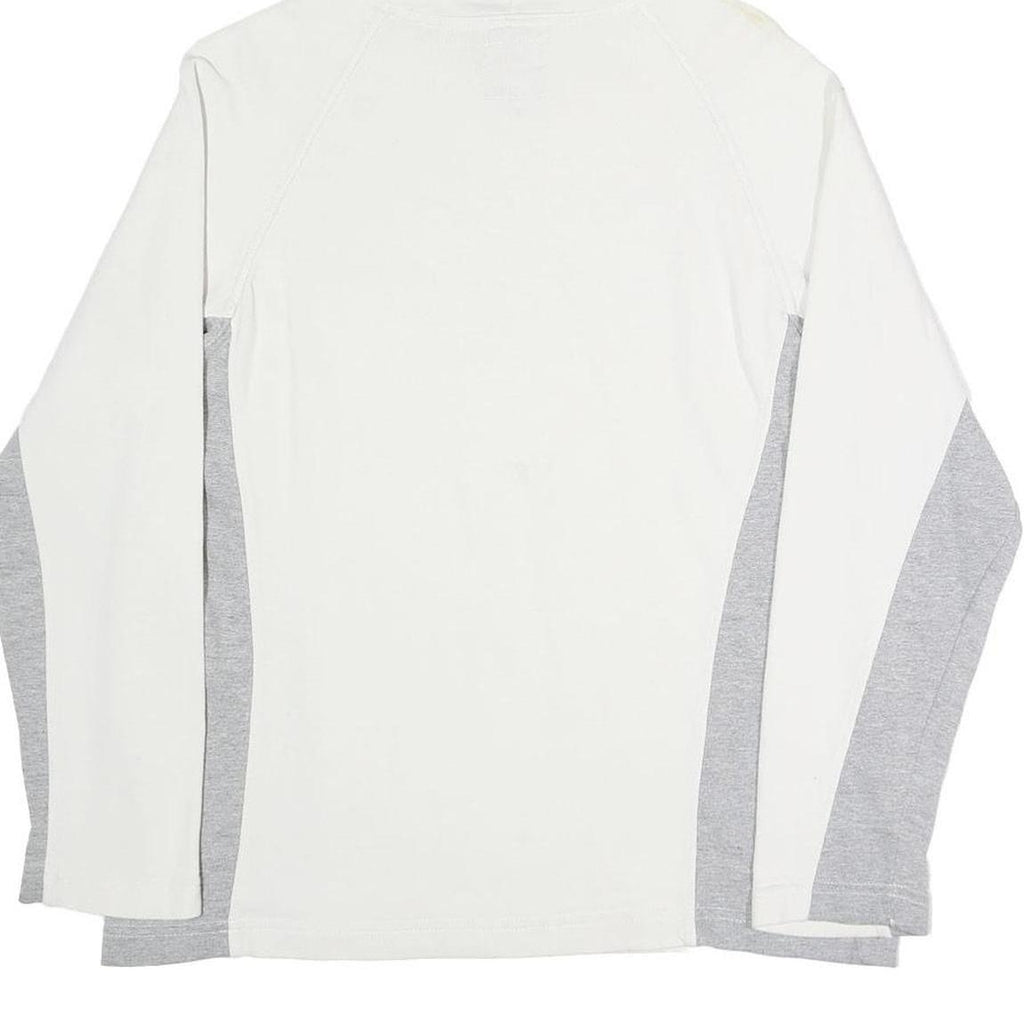 GEOX Womens White & Grey Hoodie L Cotton Blend Lightweight Casual Wear