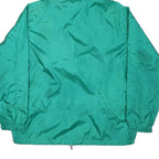 EDDIE BAUER Mens Green Nylon Windbreaker L Jacket Plain Zip Hooded Casual
