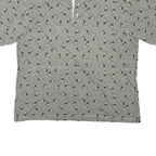 COLUMBIA Mens Green & White Patterned Short Sleeve Polo XL Cotton Blend Casual