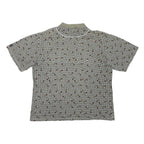 COLUMBIA Mens Green & White Patterned Short Sleeve Polo XL Cotton Blend Casual