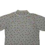 COLUMBIA Mens Green & White Patterned Short Sleeve Polo XL Cotton Blend Casual