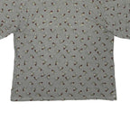 COLUMBIA Mens Green & White Patterned Short Sleeve Polo XL Cotton Blend Casual