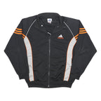 ADIDAS Mens Black & Orange Track Jacket M Polyester Woven Colourblock Sportswear