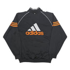 ADIDAS Mens Black & Orange Track Jacket M Polyester Woven Colourblock Sportswear