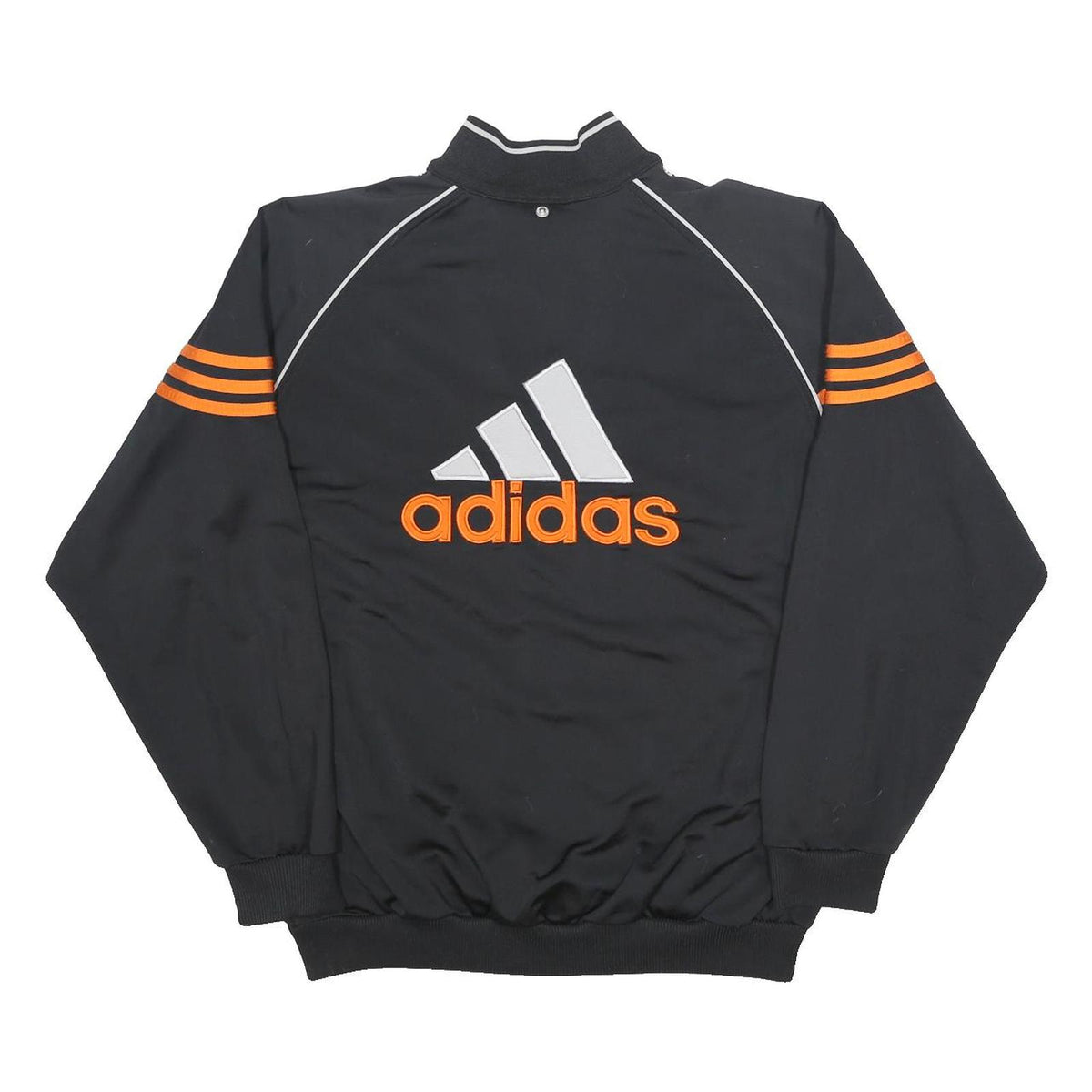 ADIDAS Mens Black & Orange Track Jacket M Polyester Woven Colourblock Sportswear