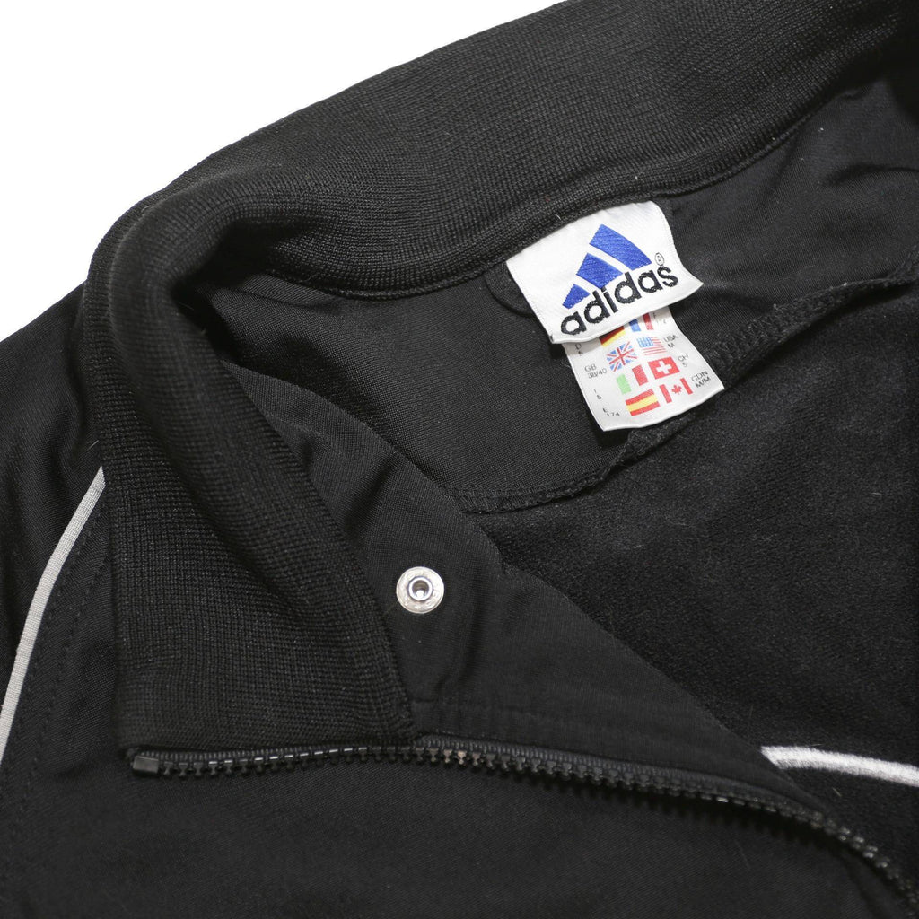 ADIDAS Mens Black & Orange Track Jacket M Polyester Woven Colourblock Sportswear