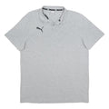 PUMA Mens Grey Polo Shirt L Cotton Blend Short Sleeve Plain Basic Casual