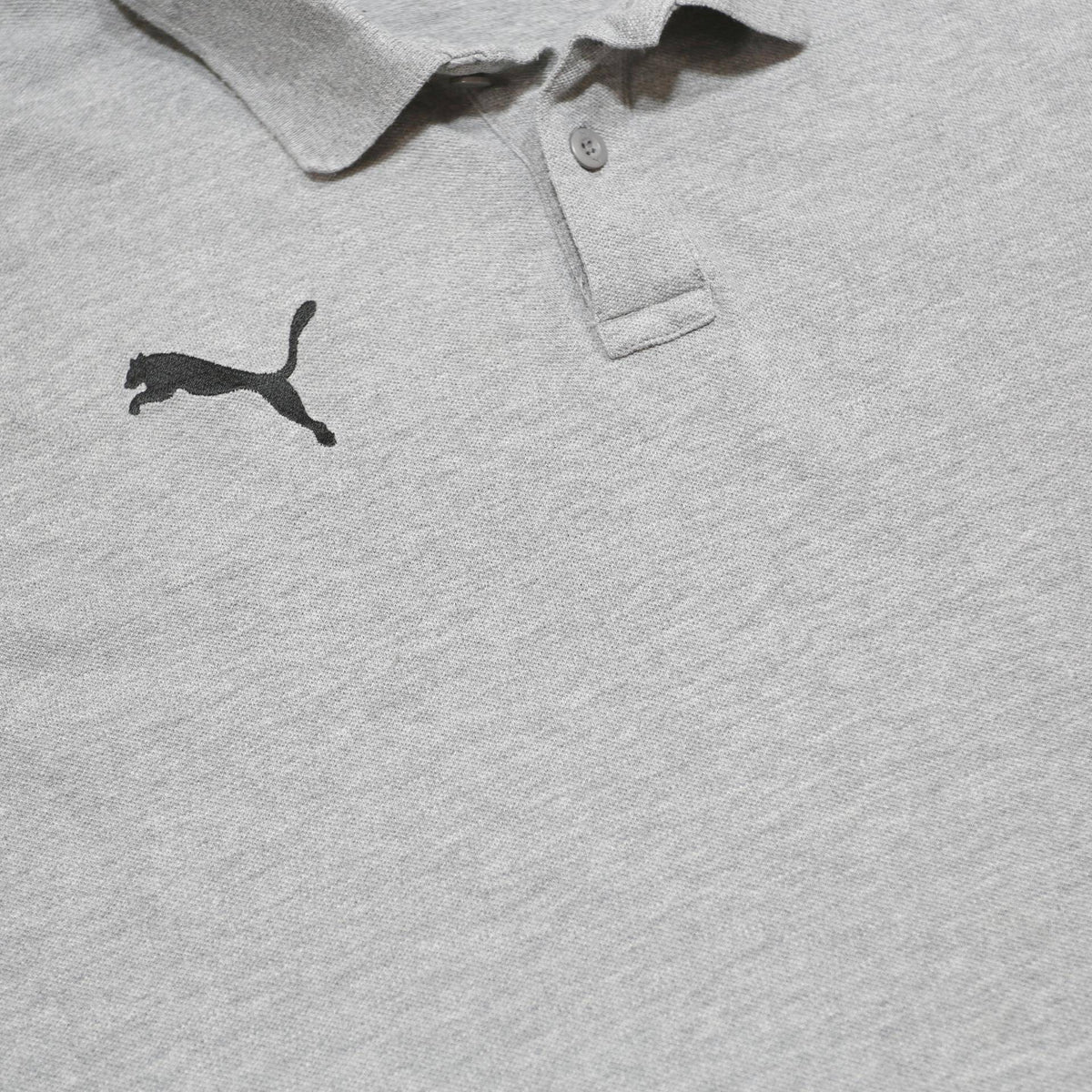 PUMA Mens Grey Polo Shirt L Cotton Blend Short Sleeve Plain Basic Casual