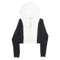 NIKE Womens Black & White Cropped Hoodie M Cotton Blend Casual Activewear